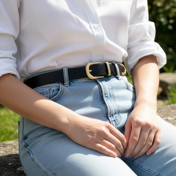 Odinis diržas moterims Stevens Retro Vintage, juodas