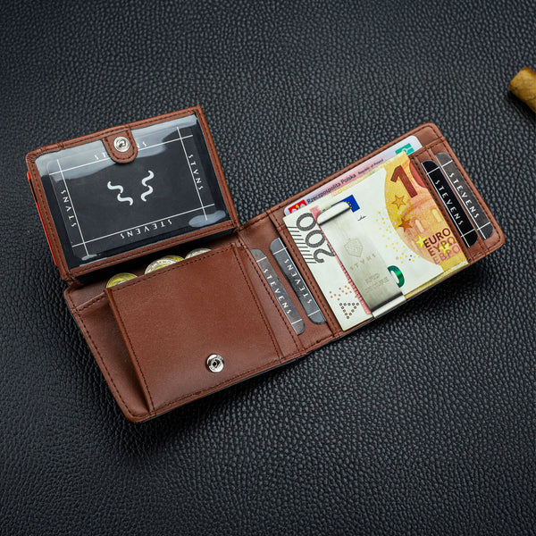 Vyriška plona piniginė, kortelių dėklas su RFID F02 S20