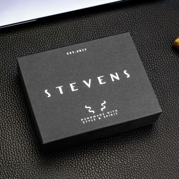 Vyriška odinė piniginė Stevens Airtag BLK/ORA S185
