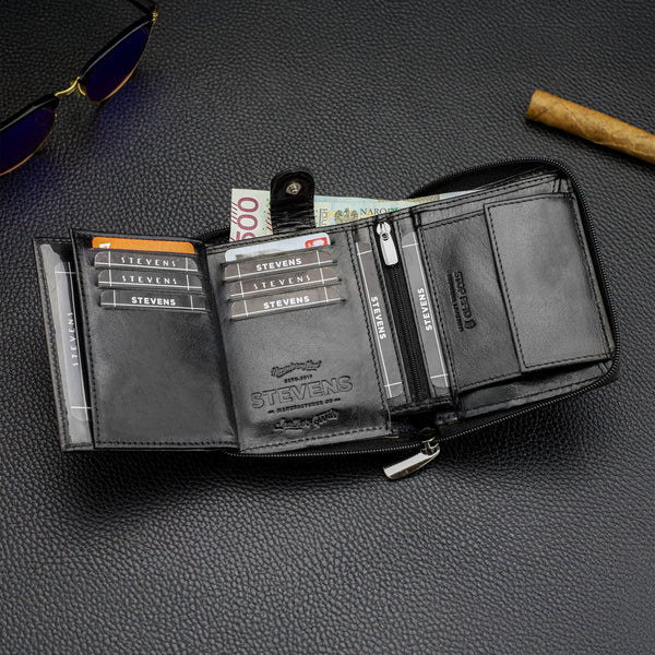 Vyriška vertikali odinė piniginė Stevens S17