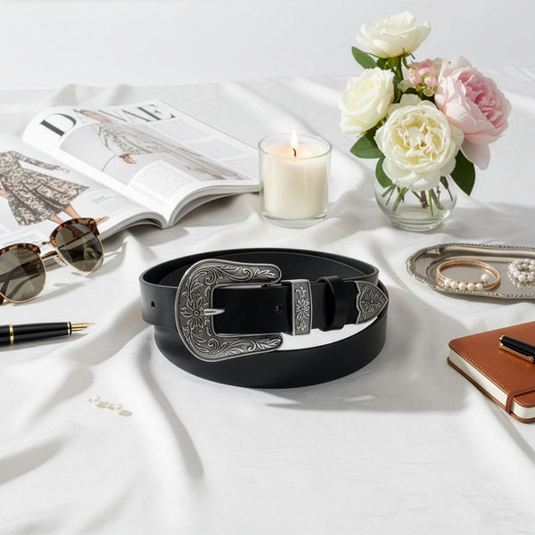 Odinis diržas moterims Stevens Retro Vintage, juodas