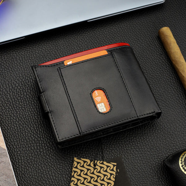 Vyriška natūralios odos piniginė Stevens Z06-325A, juoda