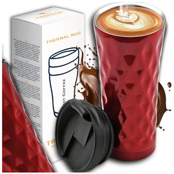 Termo puodelis kavai, raudonas, 500 ml