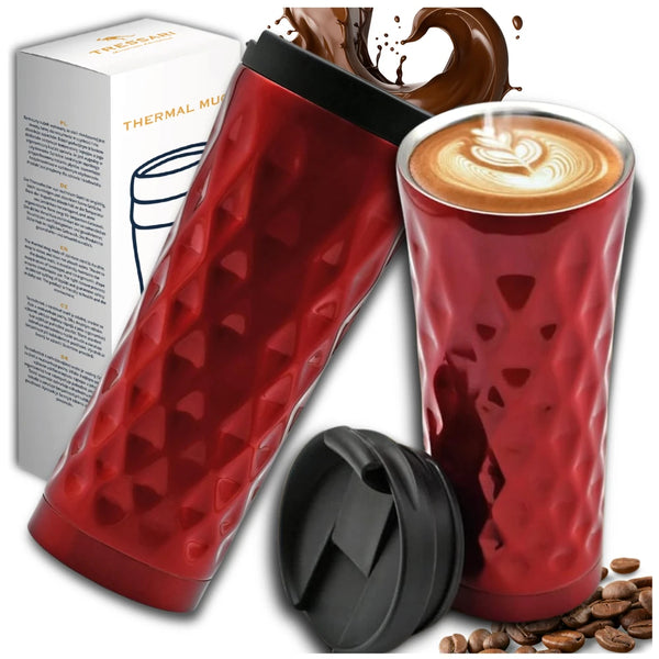 Termo puodelis kavai, raudonas, 500 ml