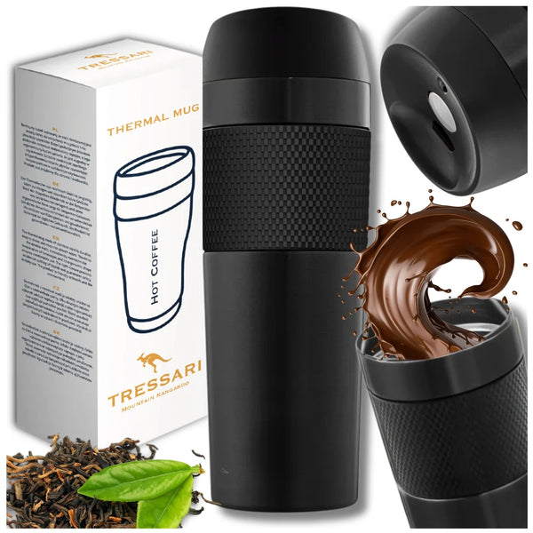 Termo puodelis kavai, juodas, 400 ml