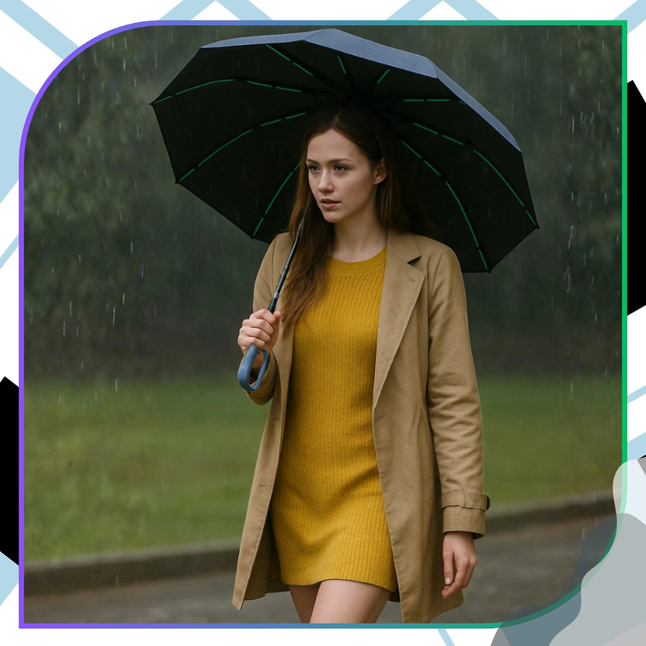 Skėtis, tamsiai mėlynas, automatinis, ANTI-UV