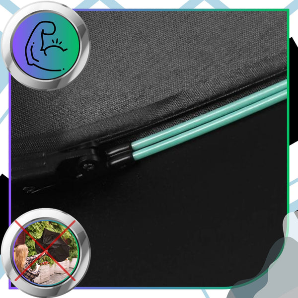 Sulankstomas juodas automatinis skėtis ANTI-UV V1