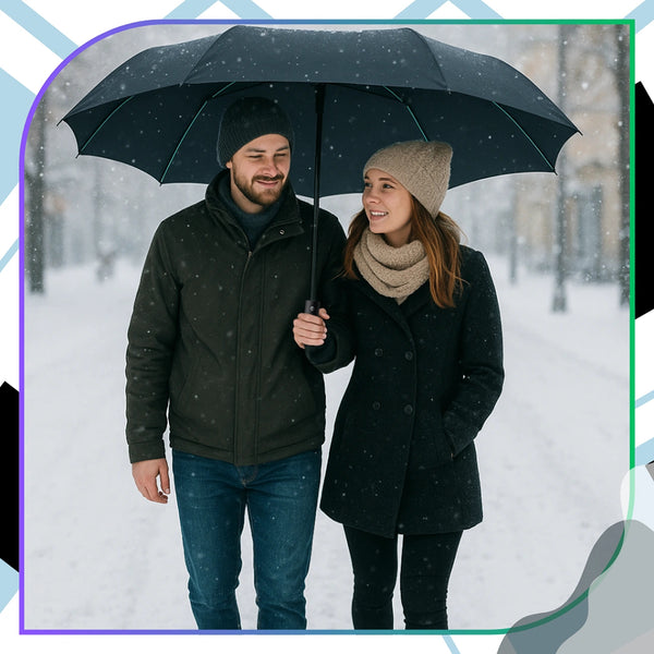 Sulankstomas juodas automatinis skėtis ANTI-UV V1