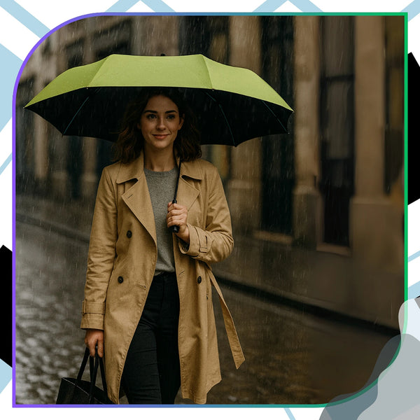 Automatinis žalias skėtis nuo saulės ir lietaus