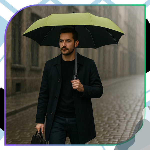 Automatinis žalias skėtis nuo saulės ir lietaus