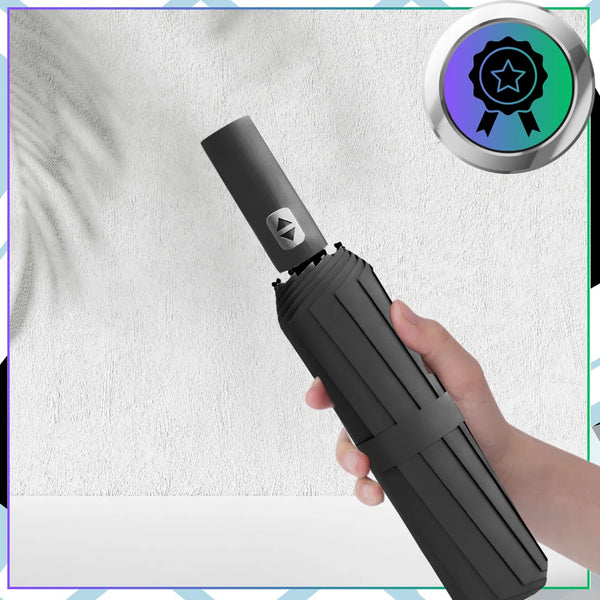 Skėtis juodas automatinis ANTI-UV sulankstomas