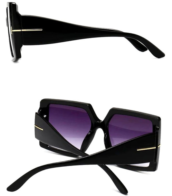 Dideli moteriški „cat-eye“ saulės akiniai S11