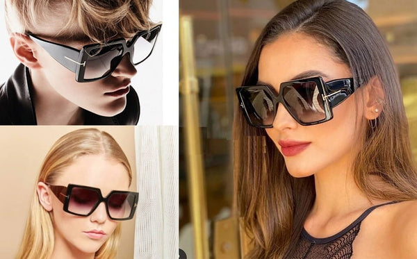 Dideli moteriški „cat-eye“ saulės akiniai S11