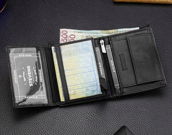 Odinė piniginė vyrams Stevens DP03 S704