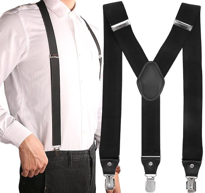 Vyriškos petnešos, plačios, dvigubos, juodos