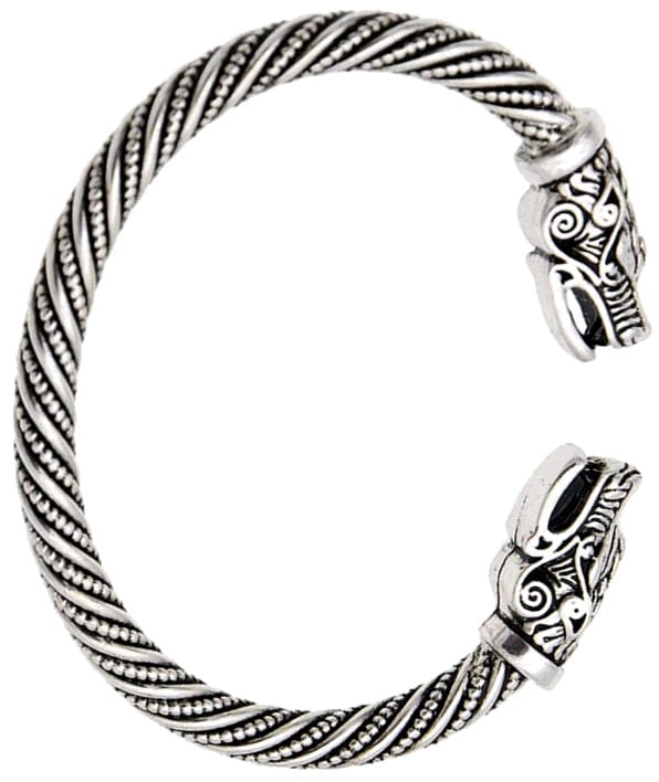 Šiaurietiška apyrankė „Fenrir“ – vilkai (sidabrinės spalvos)