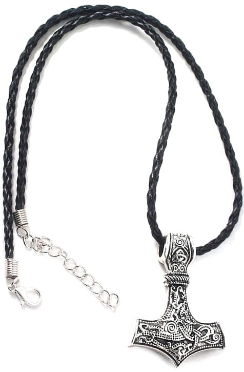 Vyriškas sidabrinės spalvos vėrinys „Thor Mjolnir“, keltų motyvai