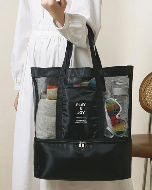 Termo paplūdimio krepšys K4, juodas N236