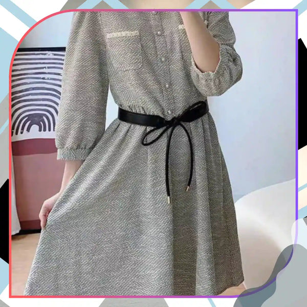 Moteriškas juodas odinis siauras diržas