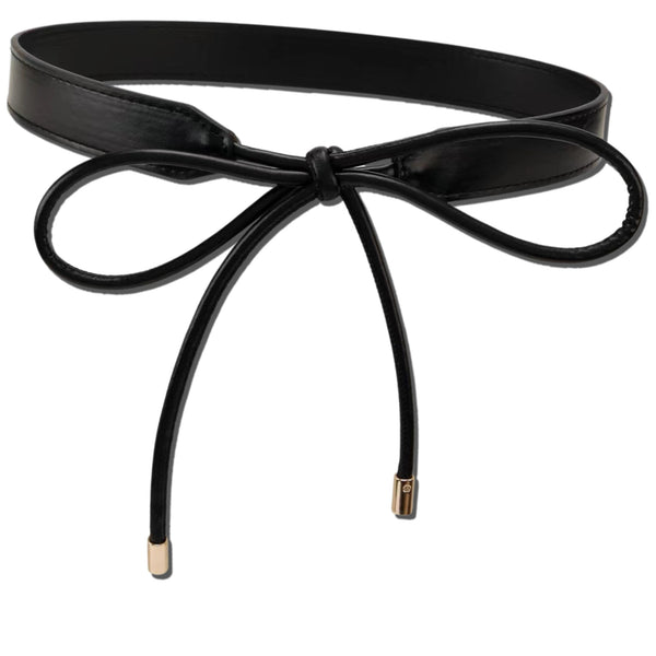 Moteriškas juodas odinis siauras diržas