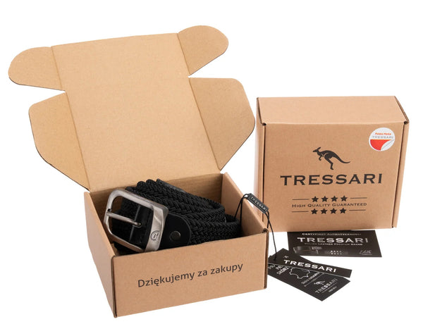 Pintas diržas Tressari, juodas, sidabrinė sagtis