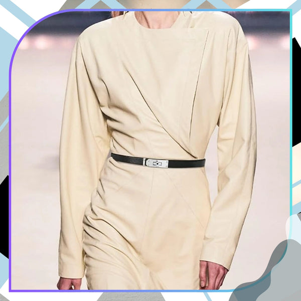 Moteriškas siauras odinis diržas su sidabrine sagtimi