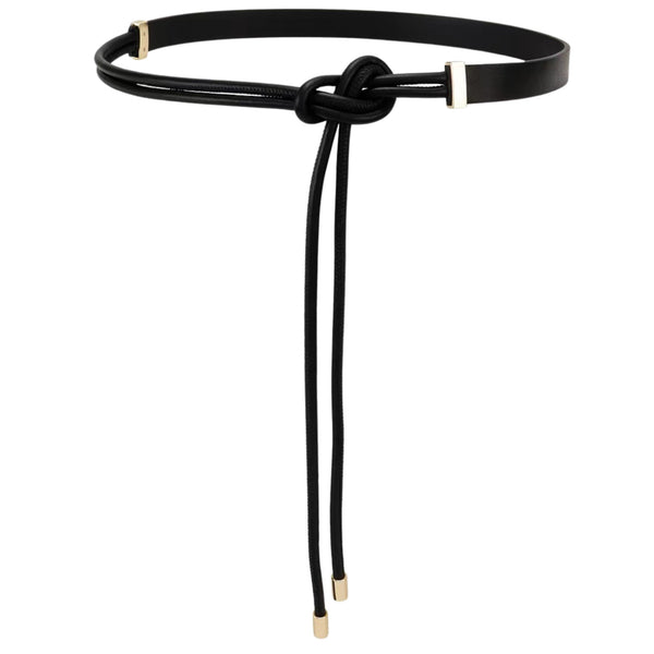 Moteriškas siauras odinis diržas juodas elegantiškas