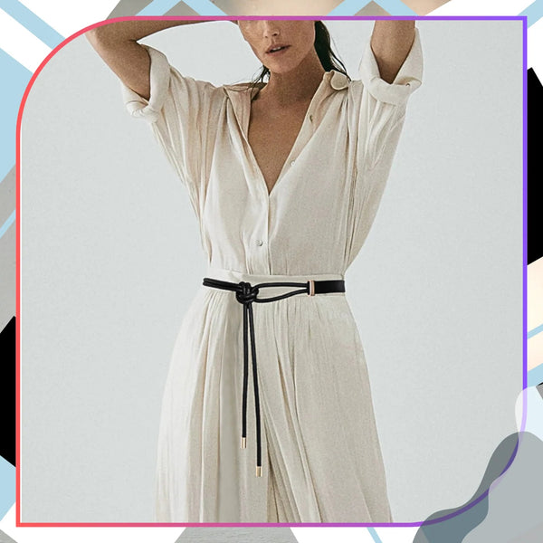 Moteriškas siauras odinis diržas juodas elegantiškas