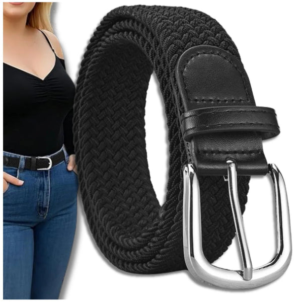 Elastingas juodas diržas be skylių