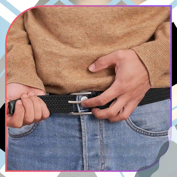 Elastingas juodas diržas be skylių