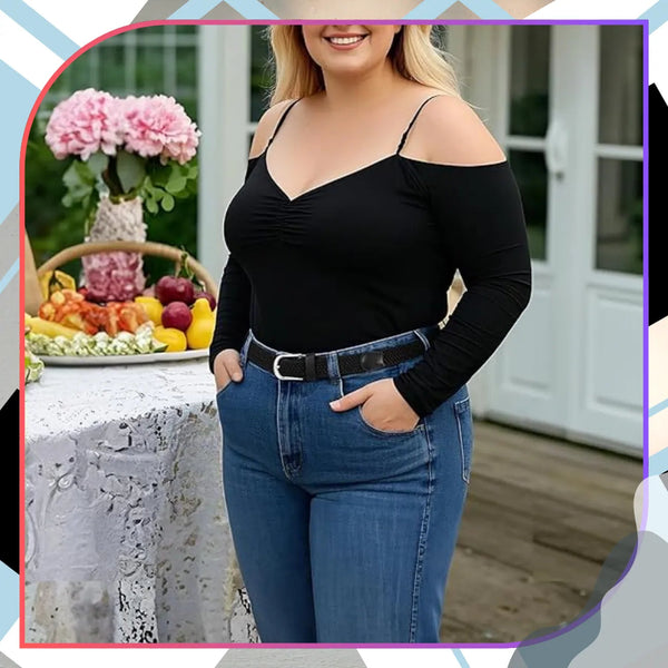 Elastingas juodas diržas be skylių