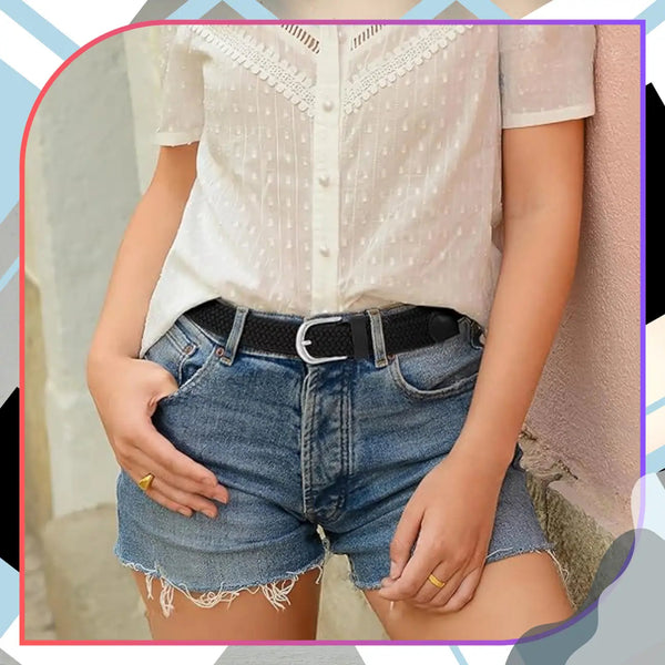 Elastingas juodas diržas be skylių