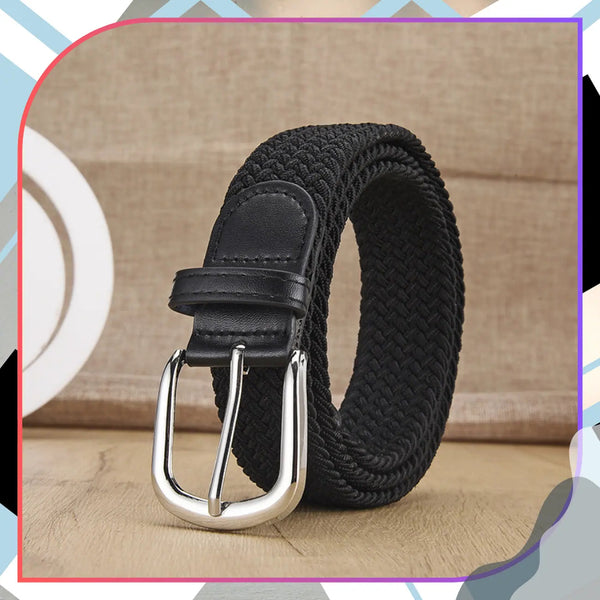 Elastingas juodas diržas be skylių