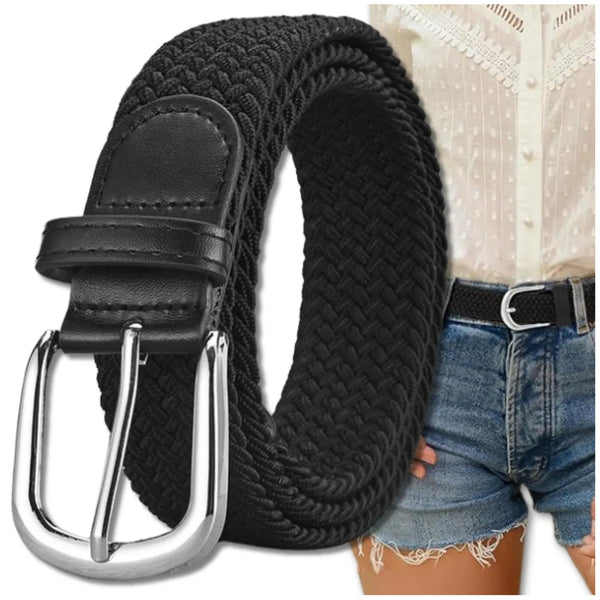 Elastingas juodas diržas be skylių