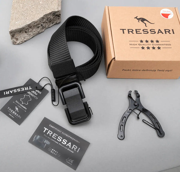 Taktinis diržas Tressari, juodas, automatinė sagtis