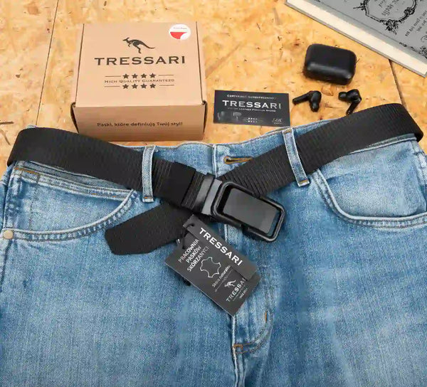 Taktinis diržas Tressari, juodas, automatinė sagtis