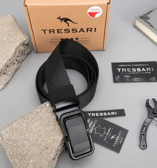 Taktinis diržas Tressari, juodas, automatinė sagtis