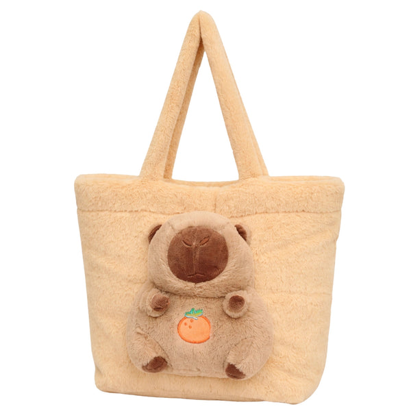 Smėlio pliušinis shopper krepšys Kapibara