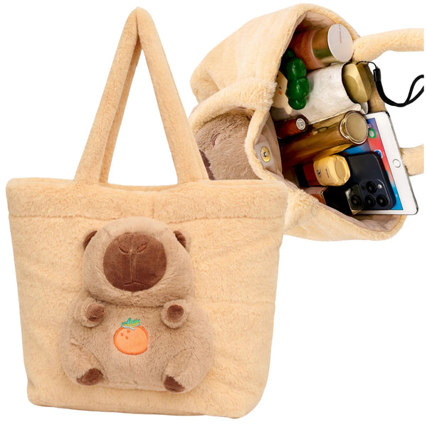 Smėlio pliušinis shopper krepšys Kapibara