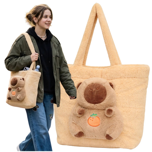 Smėlio pliušinis shopper krepšys Kapibara