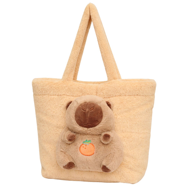 Smėlio pliušinis shopper krepšys Kapibara
