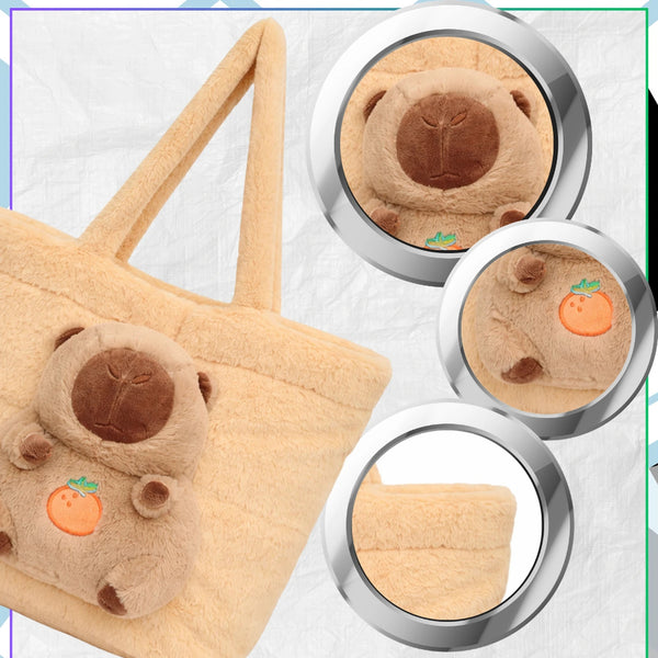 Smėlio pliušinis shopper krepšys Kapibara