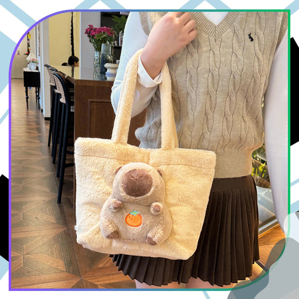 Smėlio pliušinis shopper krepšys Kapibara