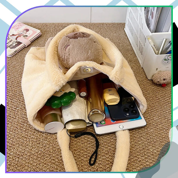 Smėlio pliušinis shopper krepšys Kapibara