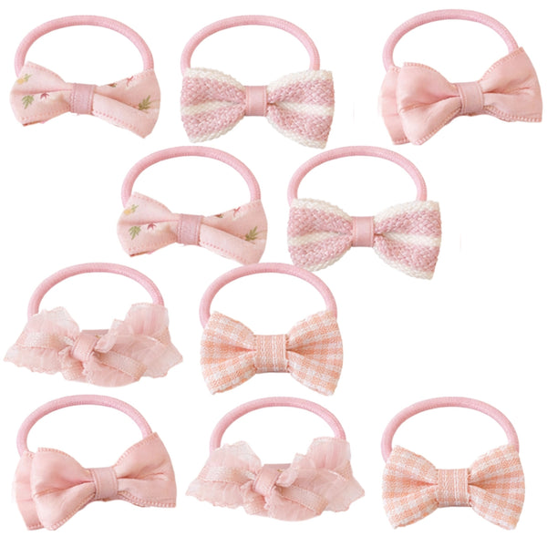 Plaukų gumytės su kaspinėliais, 10 vnt.