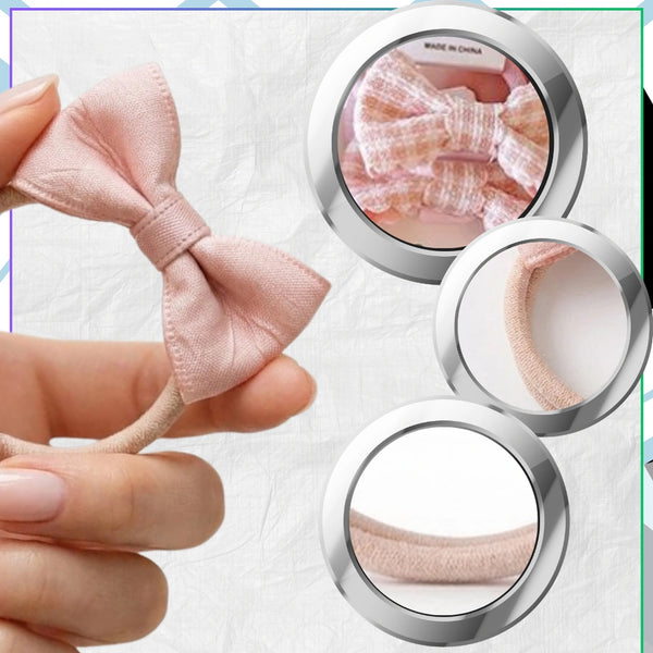 Plaukų gumytės su kaspinėliais, 10 vnt.