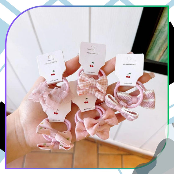 Plaukų gumytės su kaspinėliais, 10 vnt.