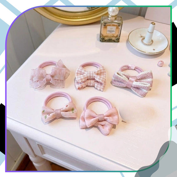 Plaukų gumytės su kaspinėliais, 10 vnt.