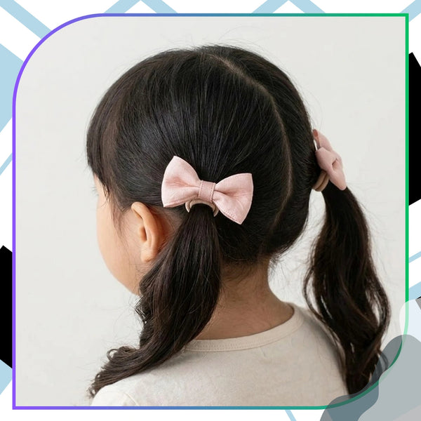 Plaukų gumytės su kaspinėliais, 10 vnt.