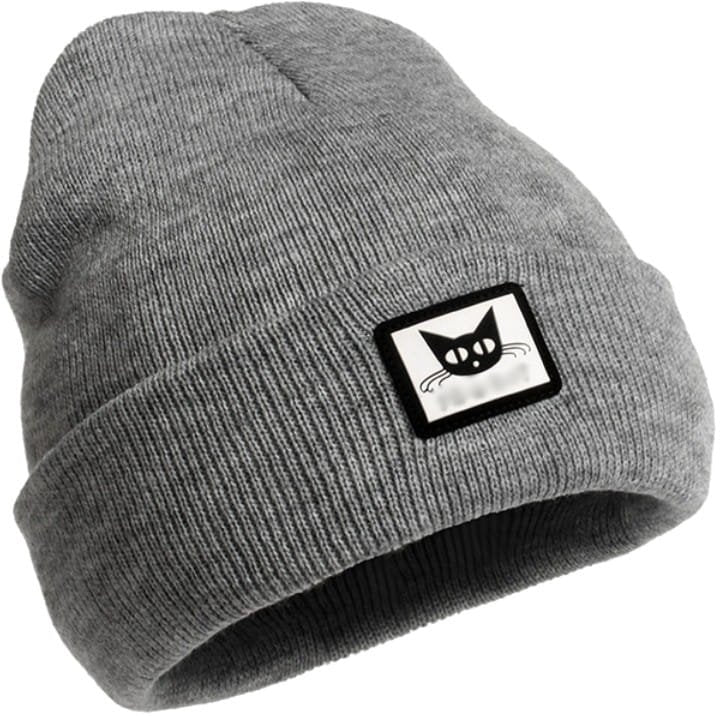 Moteriška šilta beanie kepurė su katinu, pilka